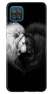 Dark White Lion Mobile Back Case for Samsung Galaxy F12  (Design - 140)