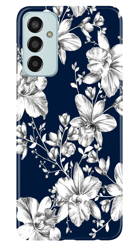 White flowers Blue Background Case for Samsung Galaxy M13