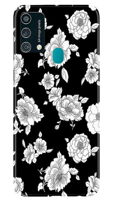 White flowers Black Background Case for Samsung Galaxy F41