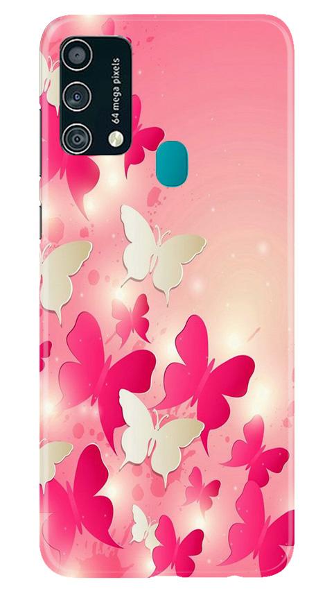White Pick Butterflies Case for Samsung Galaxy F41