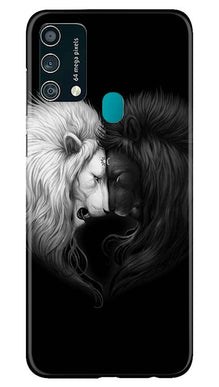 Dark White Lion Mobile Back Case for Samsung Galaxy F41  (Design - 140)
