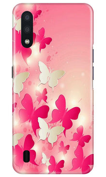 White Pick Butterflies Mobile Back Case for Samsung Galaxy M01 (Design - 28)