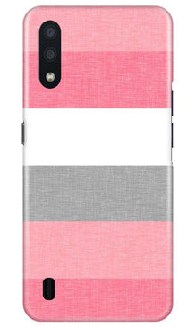 Pink white pattern Mobile Back Case for Samsung Galaxy M01 (Design - 55)