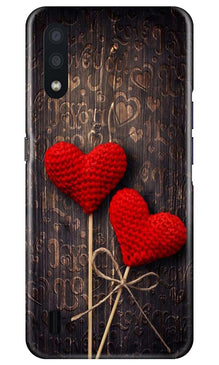 Red Hearts Mobile Back Case for Samsung Galaxy M01 (Design - 80)