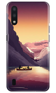 Mountains Boat Mobile Back Case for Samsung Galaxy M01 (Design - 181)