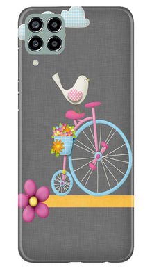 Sparron with cycle Mobile Back Case for Samsung Galaxy M33 5G (Design - 34)