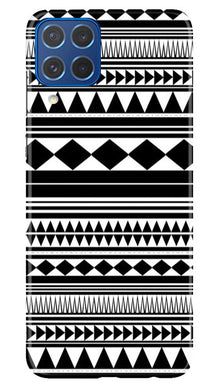 Black white Pattern Mobile Back Case for Samsung Galaxy M62 (Design - 5)