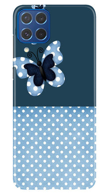 White dots Butterfly Mobile Back Case for Samsung Galaxy M62 (Design - 31)