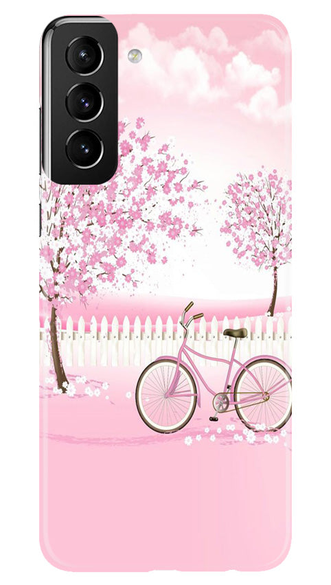 Pink Flowers Cycle Case for Samsung Galaxy S22 Plus  (Design - 102)