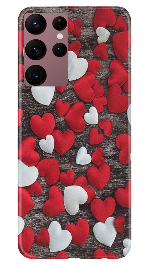 Red White Hearts Case for Samsung Galaxy S22 Ultra(Design - 105)