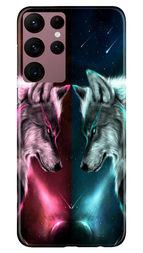 Wolf fight Case for Samsung Galaxy S22 Ultra (Design No. 190)