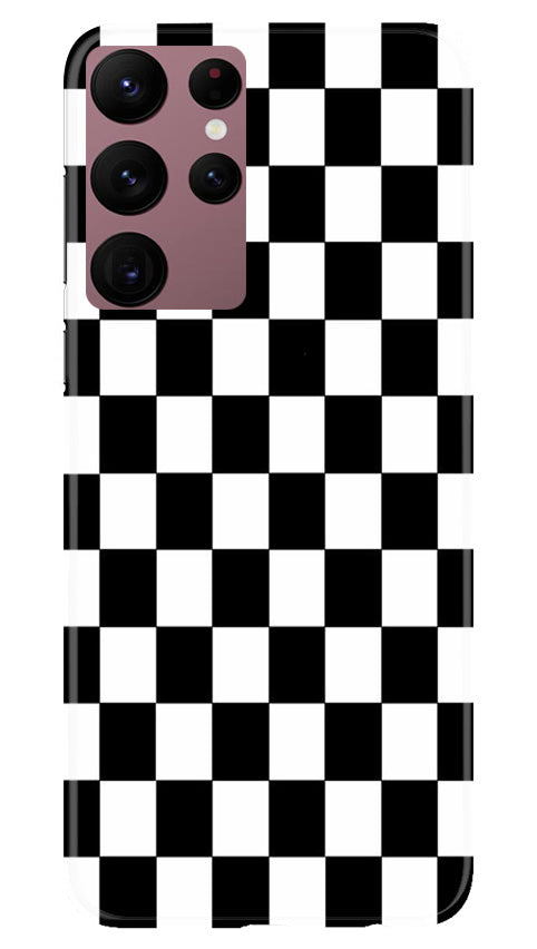 Black White Boxes Mobile Back Case for Samsung Galaxy S22 Ultra (Design - 331)