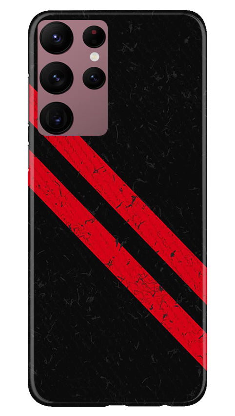 Black Red Pattern Mobile Back Case for Samsung Galaxy S22 Ultra (Design - 332)