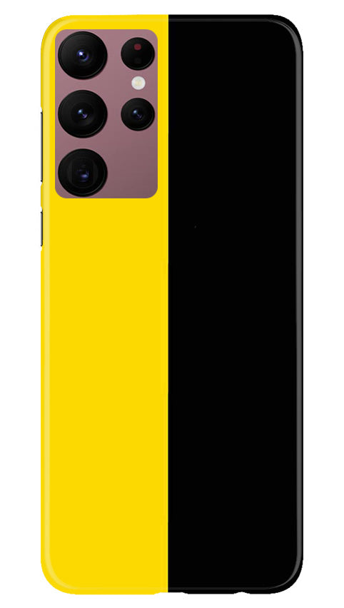 Black Yellow Pattern Mobile Back Case for Samsung Galaxy S22 Ultra (Design - 354)