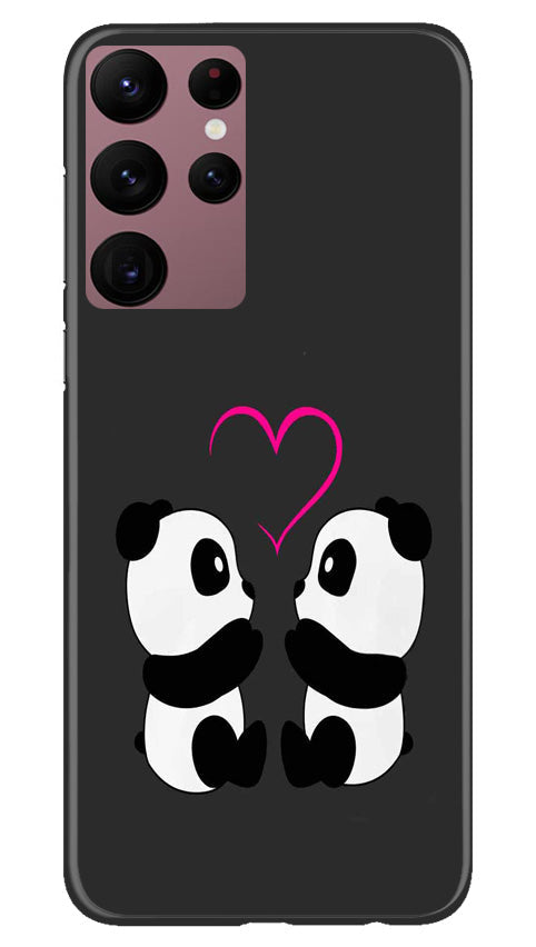 Panda Love Mobile Back Case for Samsung Galaxy S22 Ultra (Design - 355)