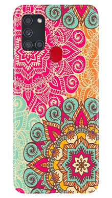 Rangoli art Mobile Back Case for Samsung Galaxy A21s (Design - 6)