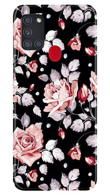 Pink rose Mobile Back Case for Samsung Galaxy A21s (Design - 12)