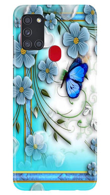 Blue Butterfly Mobile Back Case for Samsung Galaxy A21s (Design - 21)