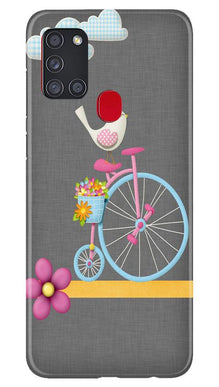 Sparron with cycle Mobile Back Case for Samsung Galaxy A21s (Design - 34)