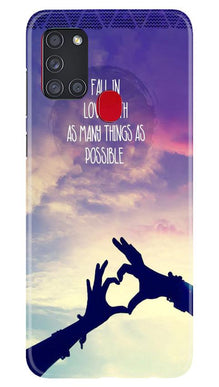 Fall in love Mobile Back Case for Samsung Galaxy A21s (Design - 50)