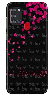 Love in Air Mobile Back Case for Samsung Galaxy A21s (Design - 89)