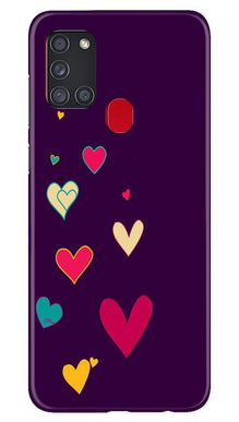 Purple Background Mobile Back Case for Samsung Galaxy A21s  (Design - 107)