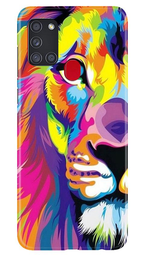 Colorful Lion Case for Samsung Galaxy A21s  (Design - 110)