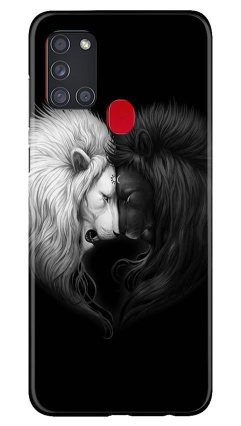 Dark White Lion Case for Samsung Galaxy A21s  (Design - 140)