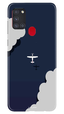 Clouds Plane Mobile Back Case for Samsung Galaxy A21s (Design - 196)