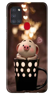 Cute Bunny Mobile Back Case for Samsung Galaxy A21s (Design - 213)