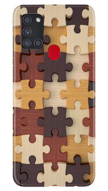 Puzzle Pattern Mobile Back Case for Samsung Galaxy A21s (Design - 217)