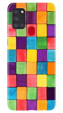 Colorful Square Mobile Back Case for Samsung Galaxy A21s (Design - 218)