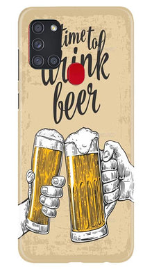 Drink Beer Mobile Back Case for Samsung Galaxy A21s (Design - 328)