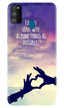 Fall in love Mobile Back Case for Samsung Galaxy M21 (Design - 50)