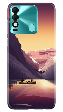 Mountains Boat Mobile Back Case for Tecno Spark 8 (Design - 150)