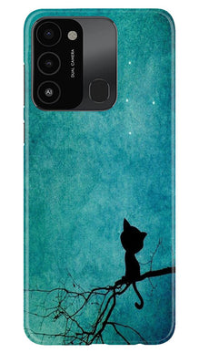 Moon cat Mobile Back Case for Tecno Spark 8C (Design - 70)