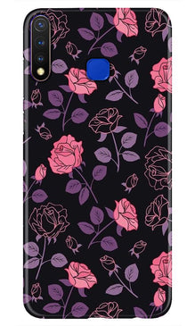 Rose Black Background Mobile Back Case for Vivo U20 (Design - 27)