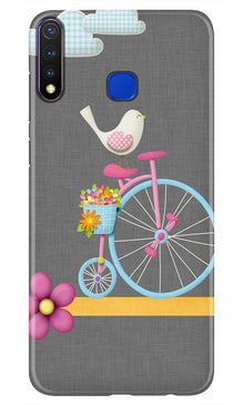 Sparron with cycle Mobile Back Case for Vivo U20 (Design - 34)