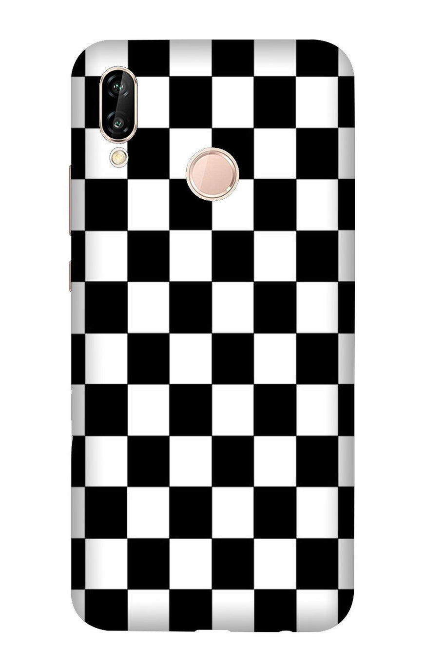 Black White Boxes Mobile Back Case for Huawei Y9 (2019) (Design - 372)