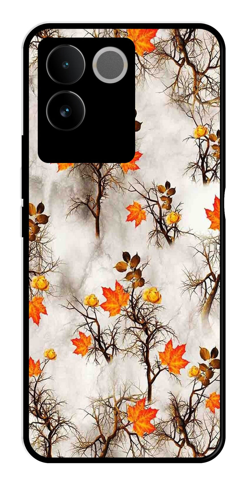 Autumn leaves Metal Mobile Case for Vivo iQOO Z7 Pro   (Design No -55)