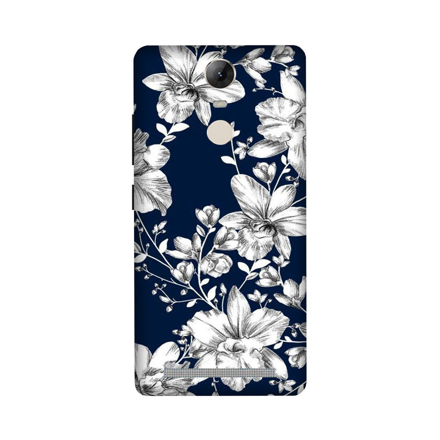 White flowers Blue Background Case for Lenovo Vibe K5 Note