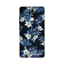 White flowers Blue Background2 Mobile Back Case for Lenovo Vibe K5 Note (Design - 15)