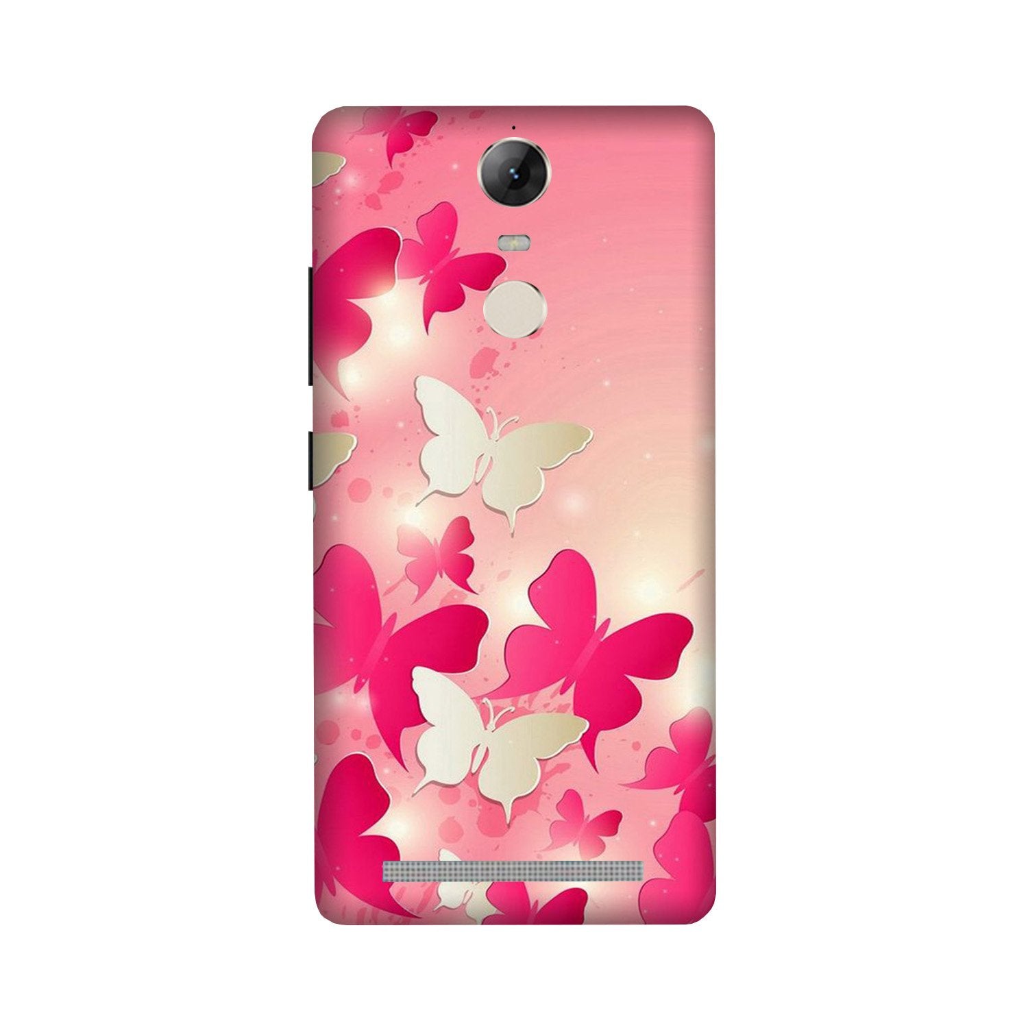 White Pick Butterflies Case for Lenovo Vibe K5 Note