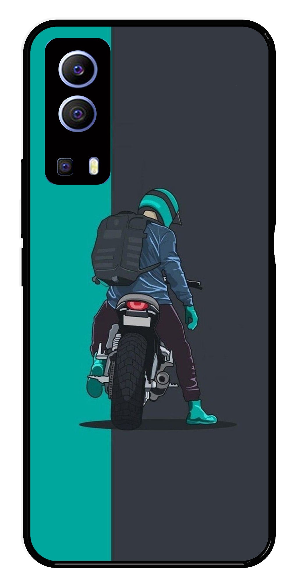 Bike Lover Metal Mobile Case for Vivo Y72 5G   (Design No -05)