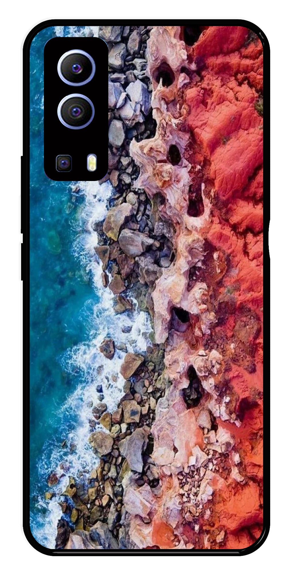 Sea Shore Metal Mobile Case for Vivo Y72 5G   (Design No -18)