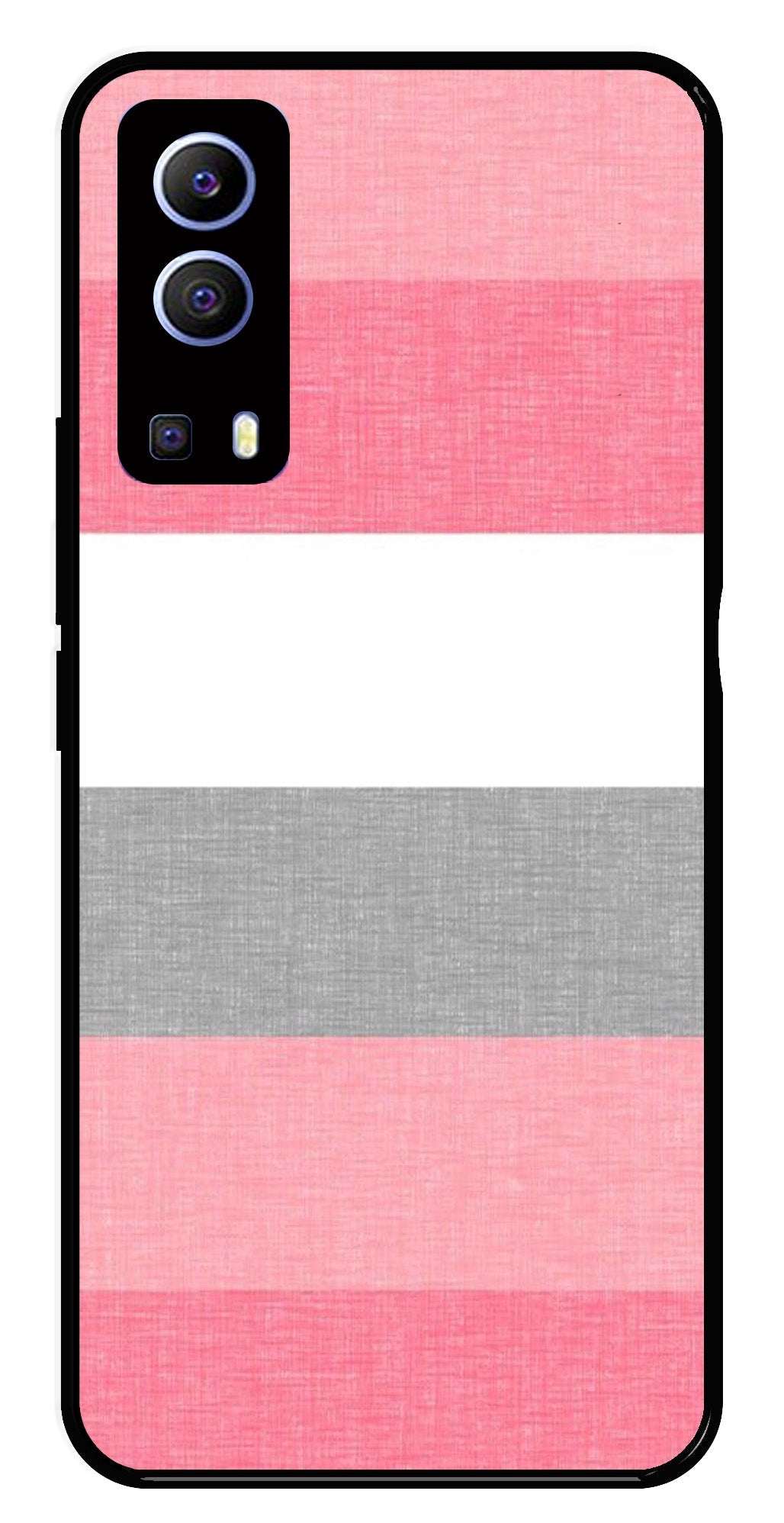 Pink Pattern Metal Mobile Case for Vivo Y72 5G   (Design No -23)