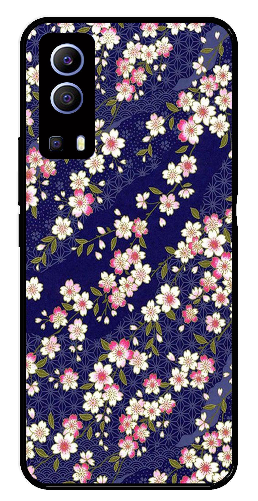 Flower Design Metal Mobile Case for Vivo Y72 5G   (Design No -25)