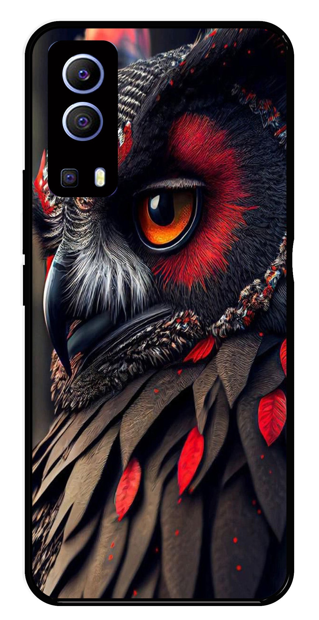 Owl Design Metal Mobile Case for Vivo Y72 5G   (Design No -26)