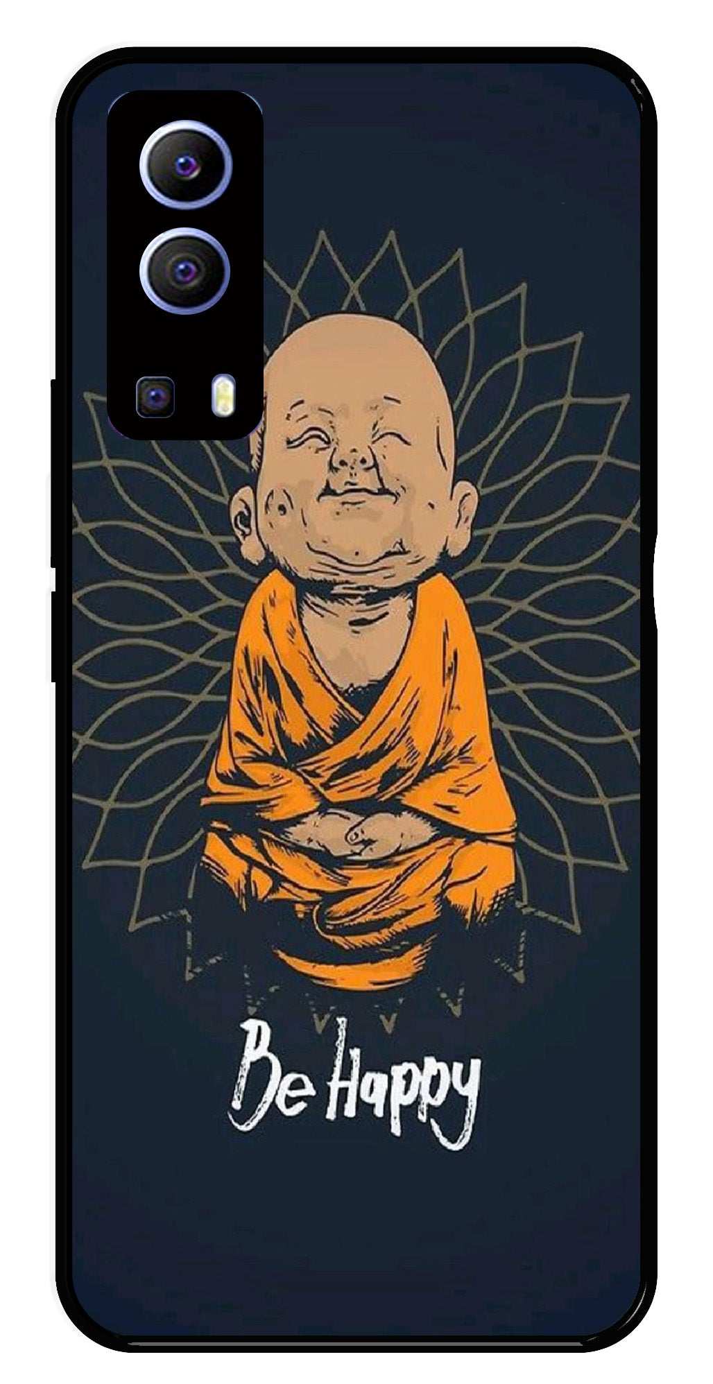 Be Happy Metal Mobile Case for Vivo Y72 5G   (Design No -27)