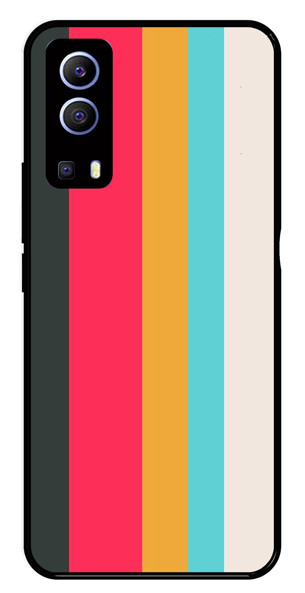 Muted Rainbow Metal Mobile Case for Vivo Y72 5G   (Design No -31)